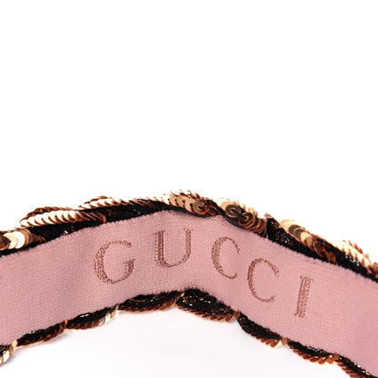 Gucci Sequin Embellished Braided Headband M Gold 5 of 5