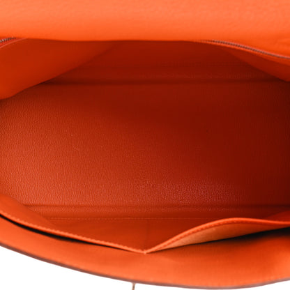 Hermes Taurillon Clemence Kelly Retourne 32 Orange Orange 5 of 20