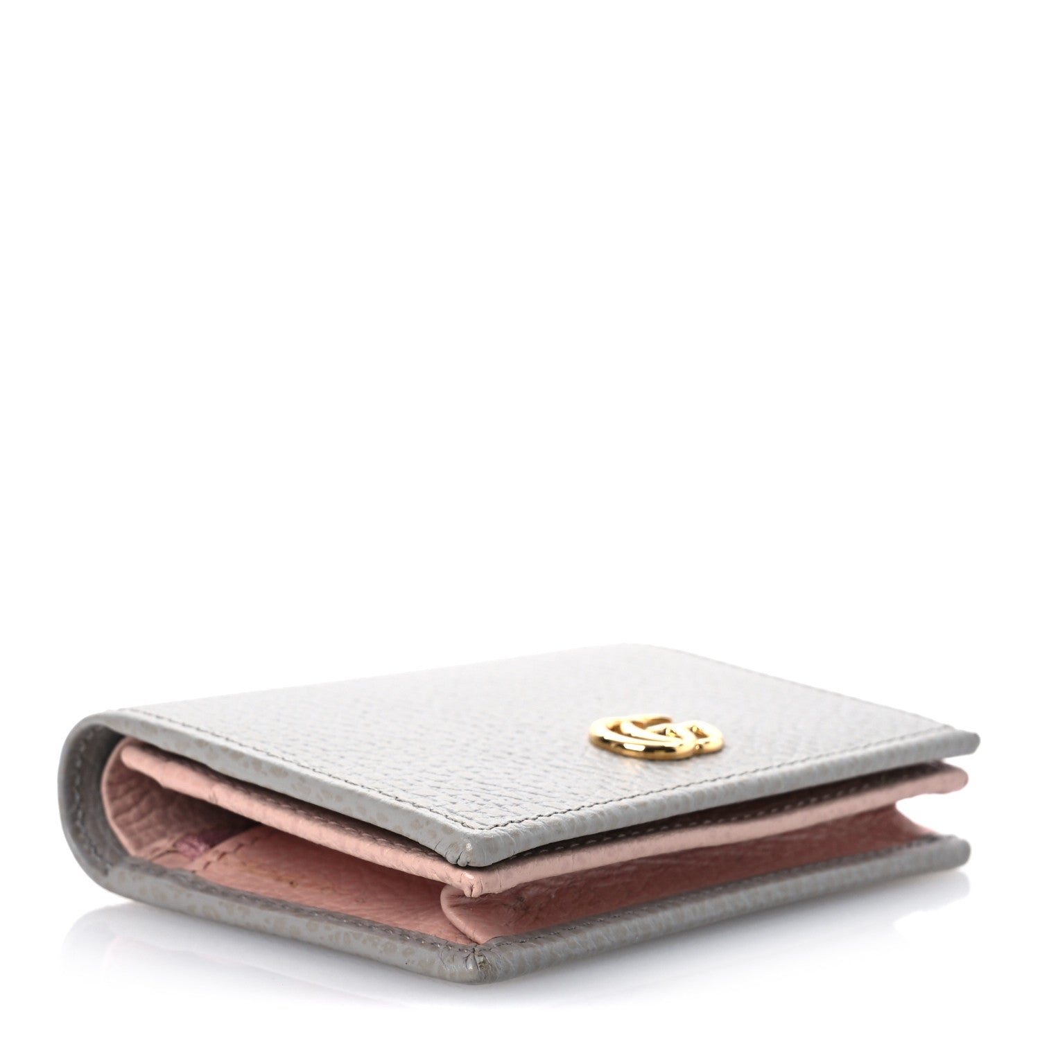 Gucci Dollar Calfskin GG Marmont Card Case Grey Sky Perfect Pink 4 of 10