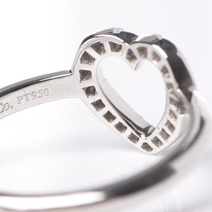 Tiffany Platinum Diamond Heart Ring 47 4 6 of 6