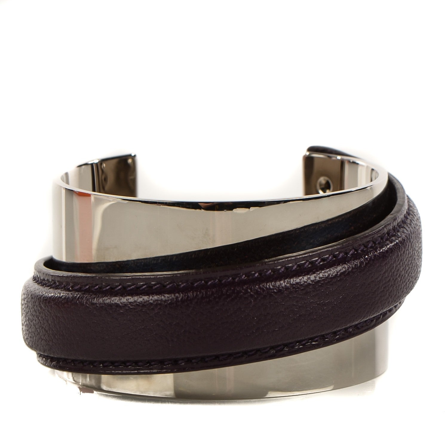 Hermes Chevre Mysore Horizon Bracelet L Raisin 1 of 7