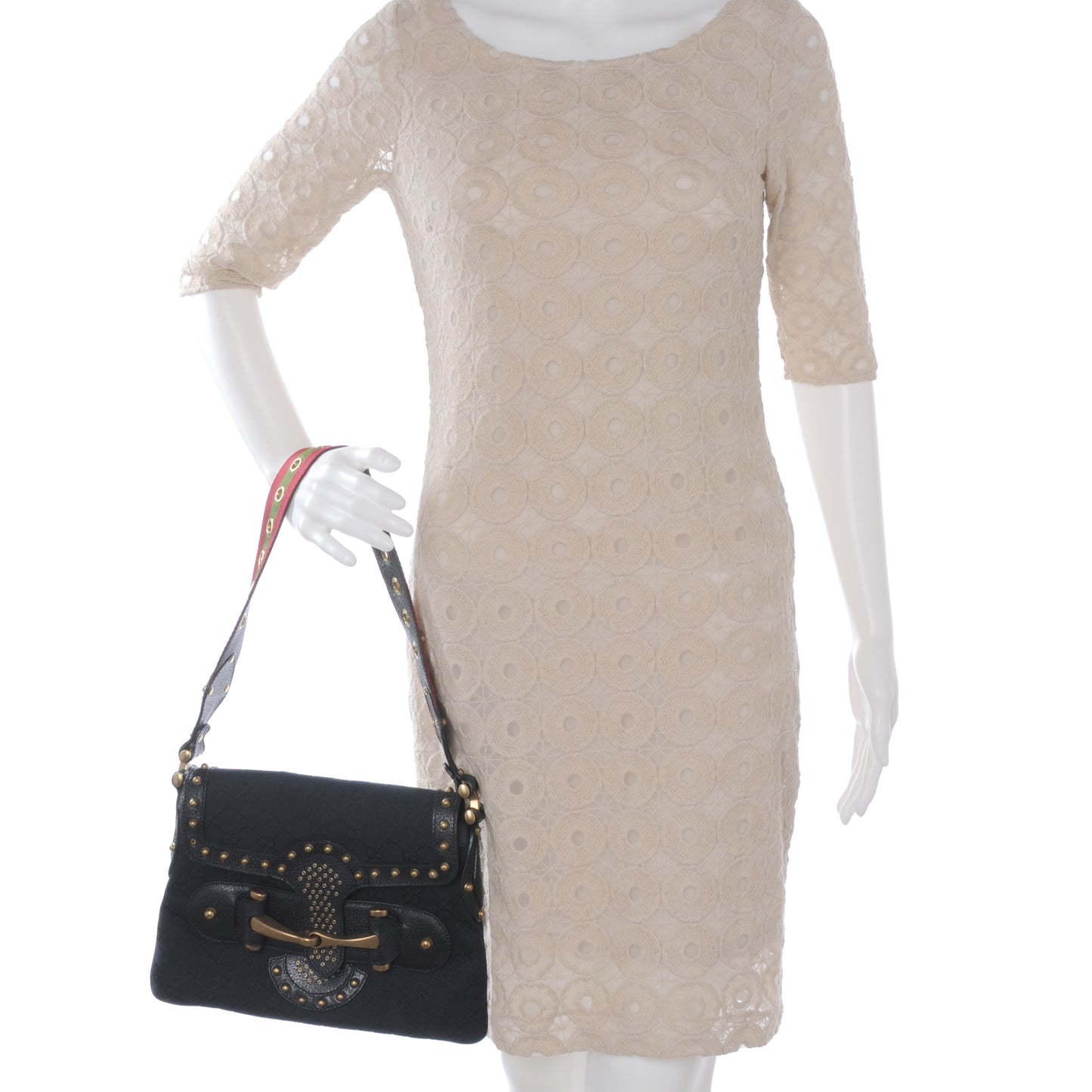 Monogram Studded Pelham Runway Flap Bag Black