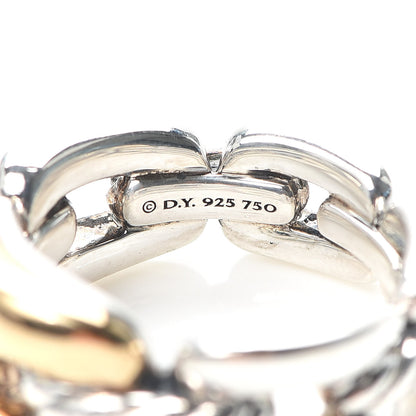 David Yurman Sterling Silver 18K Yellow Gold 9.5mm Wellesley Chain Link Ring 55 7.25 4 of 4