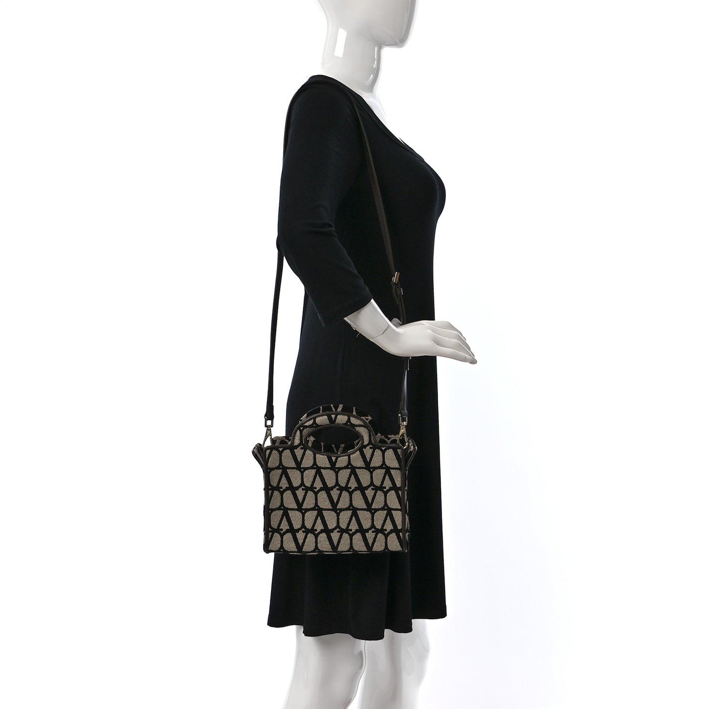 Toile Iconographe Goatskin Mini Le Troisieme Shopping Bag Naturale Black Fondant