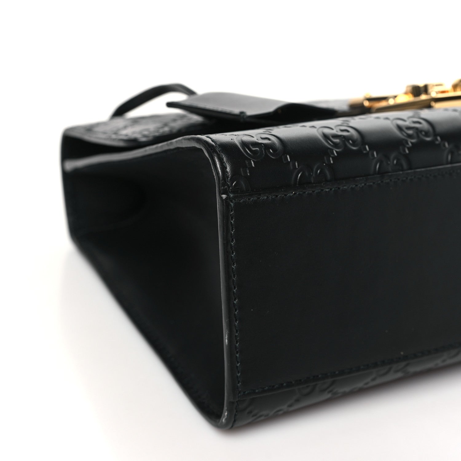 Gucci Guccissima Medium Padlock Shoulder Bag Black 9 of 10