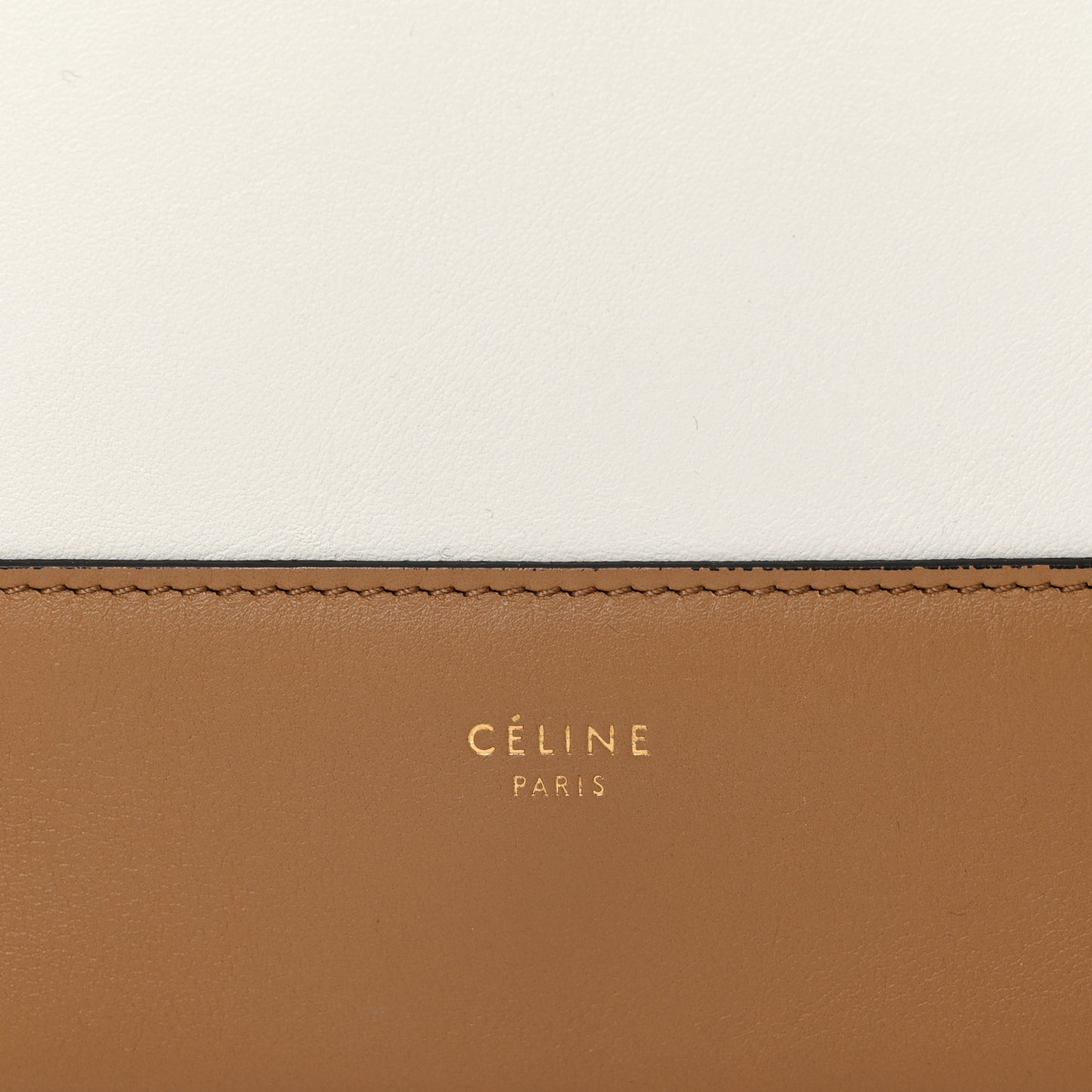 Shiny Smooth Calfskin Medium Frame Shoulder Bag Tan Optic White