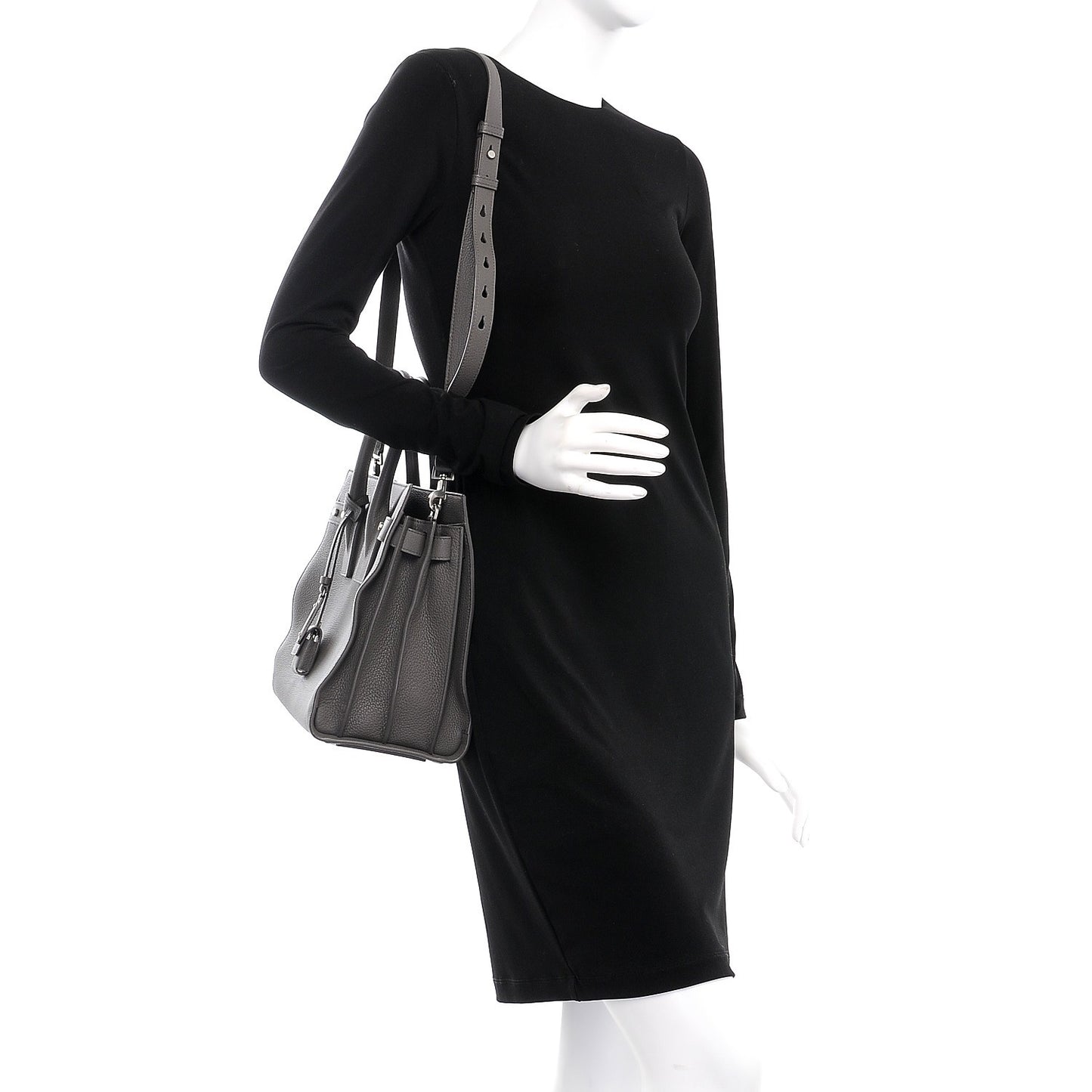 Grained Calfskin Small Supple Sac De Jour Fog