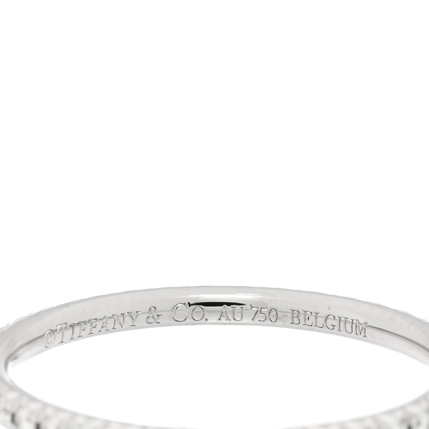 Tiffany 18K White Gold Diamond Metro Band Ring 47 4 3 of 4