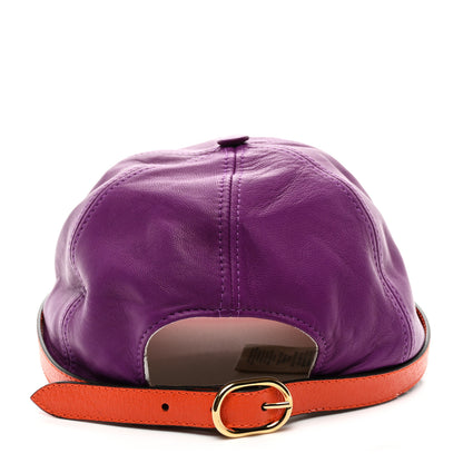 Gucci Lambskin Baseball Hat M Purple Orange 6 of 8