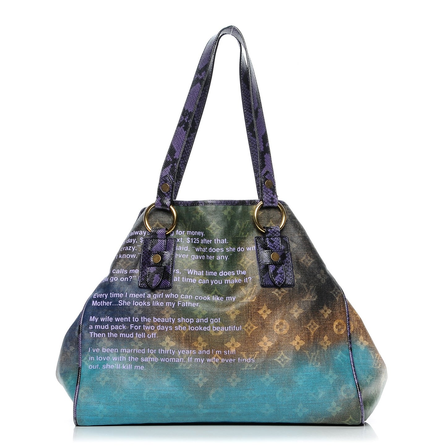 Monogram Karung Heartbreak Jokes Tote Violet