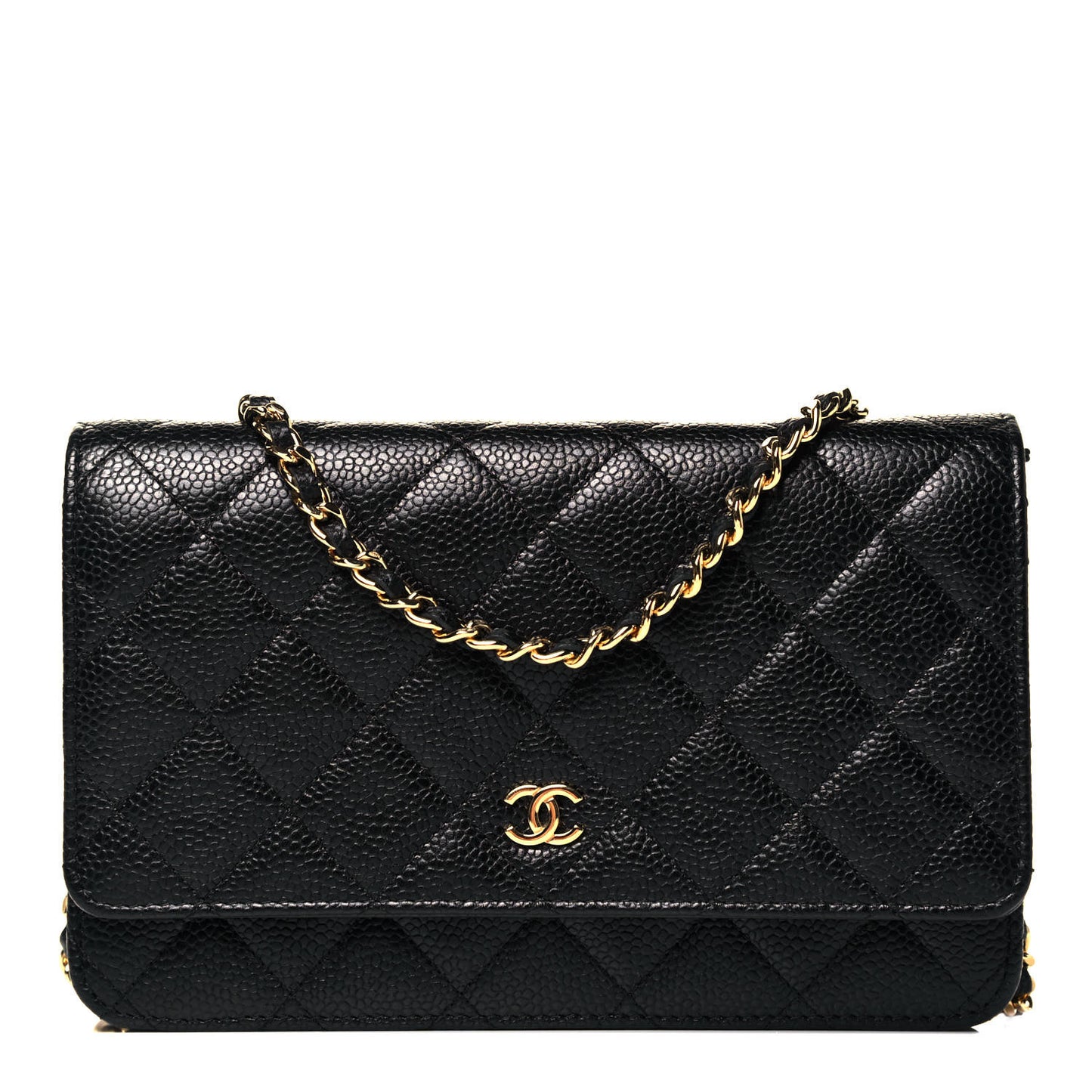 Caviar Quilted Wallet On Chain WOC Black