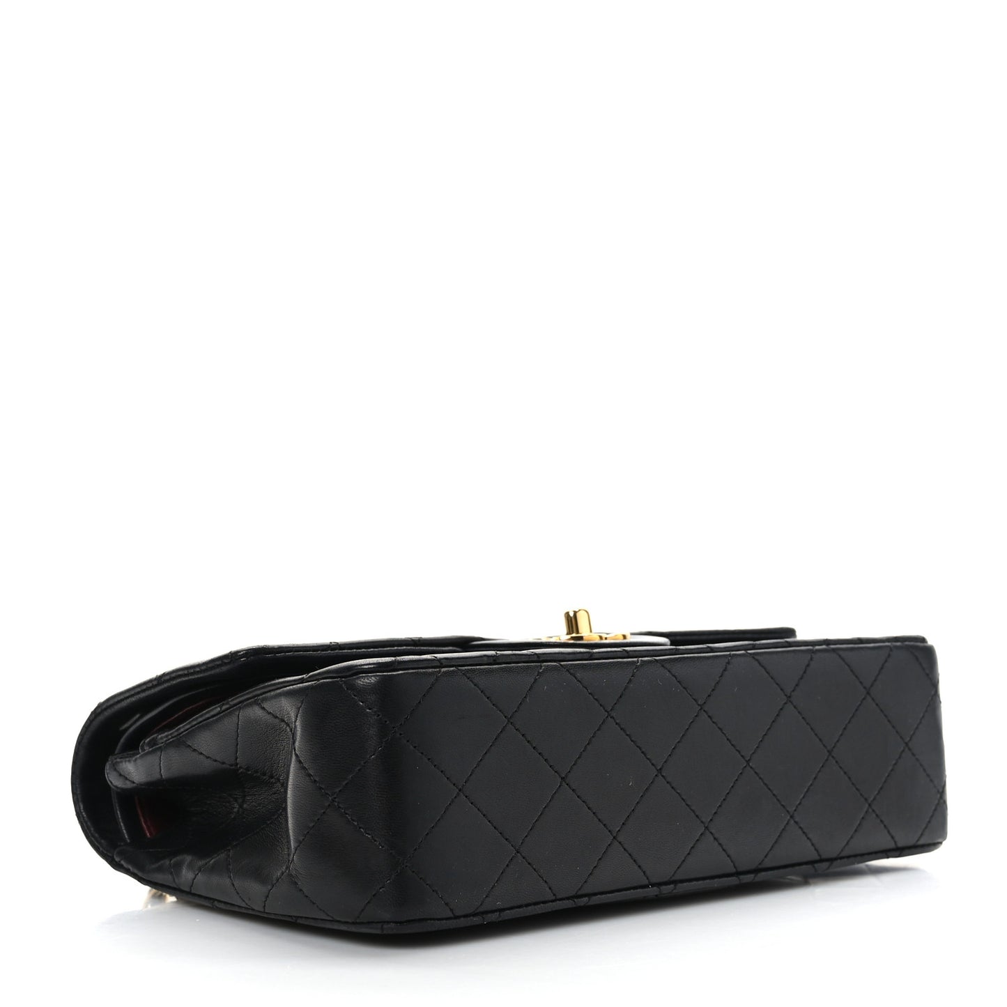 Lambskin Quilted Small Double Flap Black