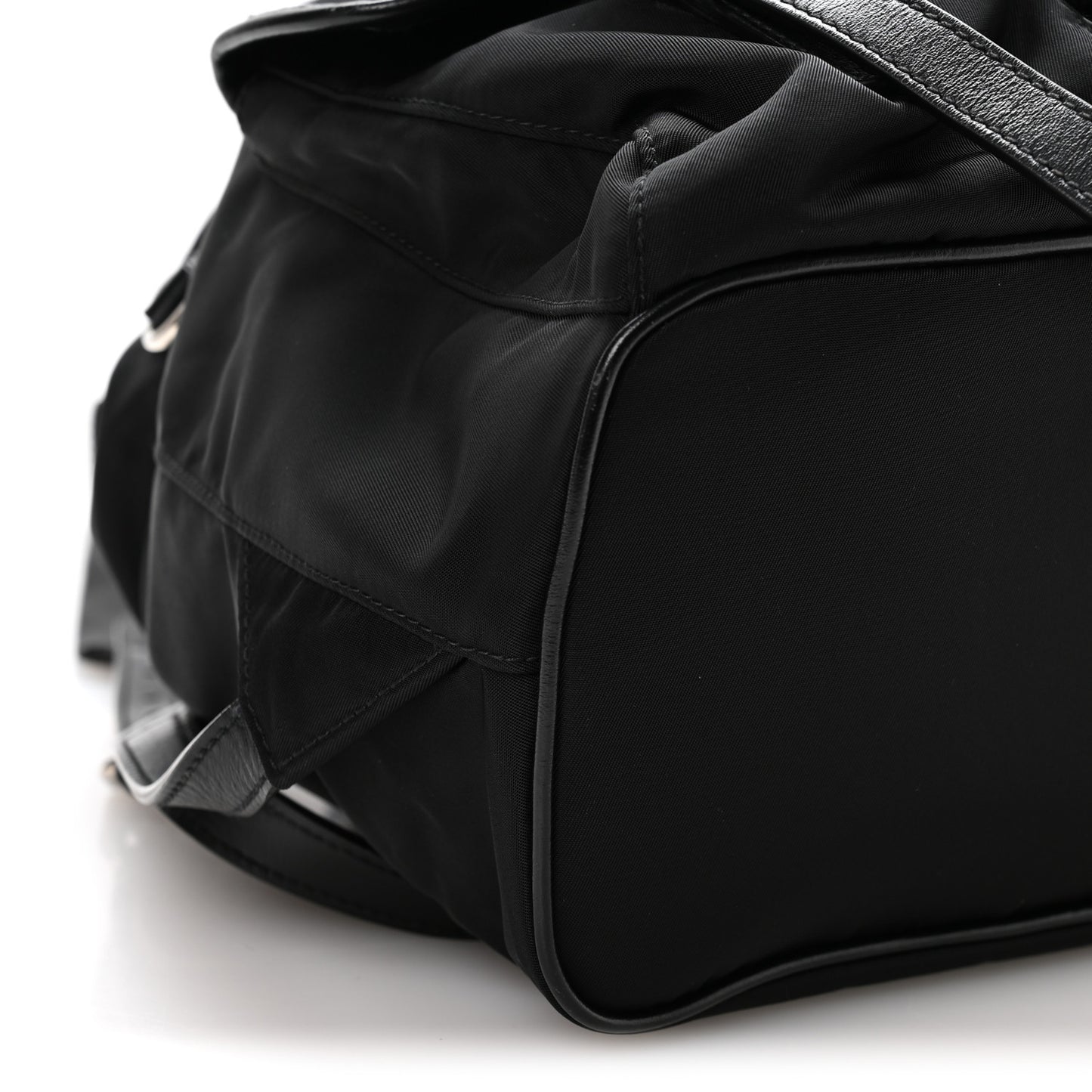 Tessuto Nylon Soft Calfskin Backpack Black