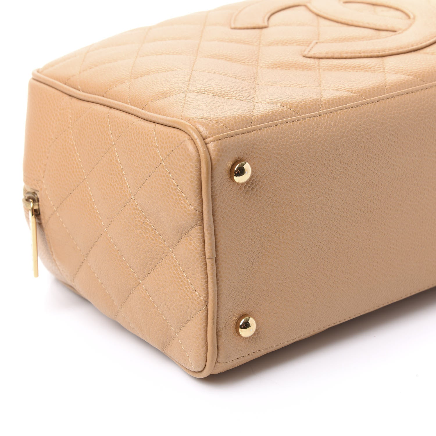 Chanel Caviar Quilted Large Bowler Bag Beige 5 of 11