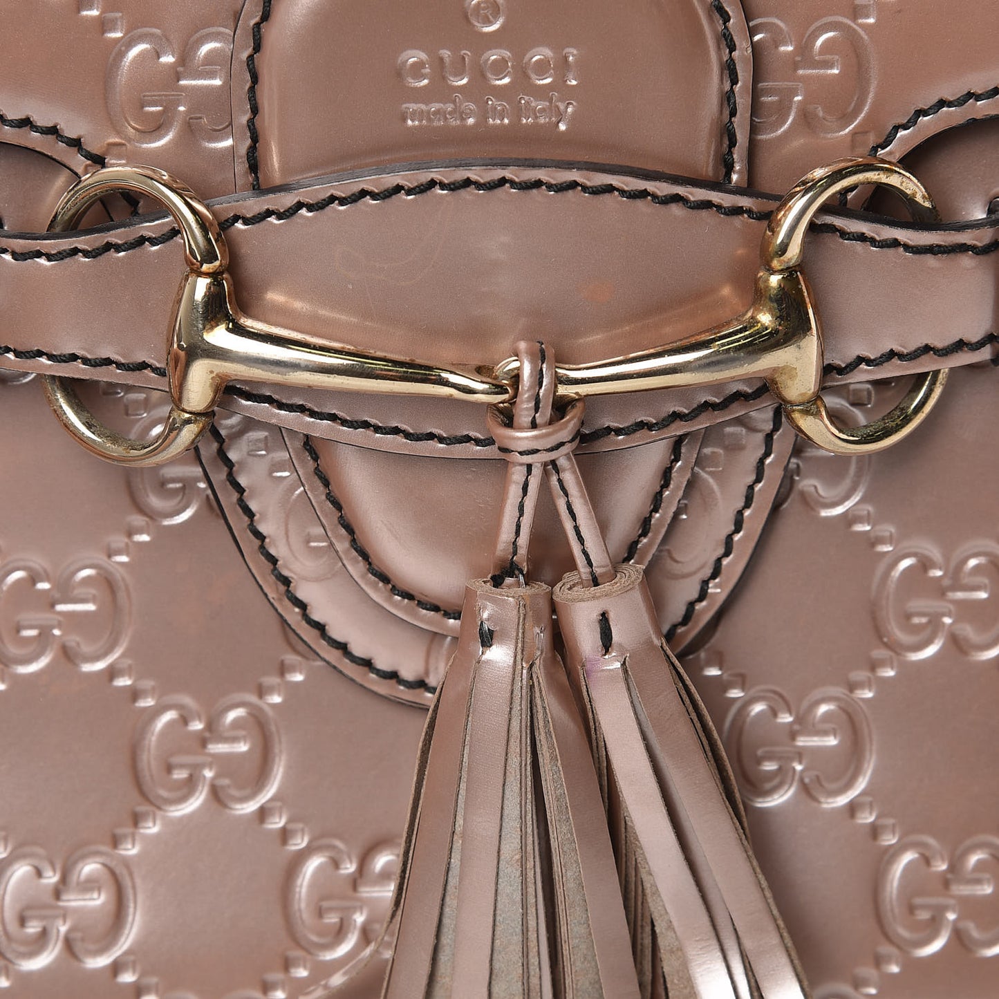 Shine Guccissima Medium Emily Chain Shoulder Bag Dark Cipria