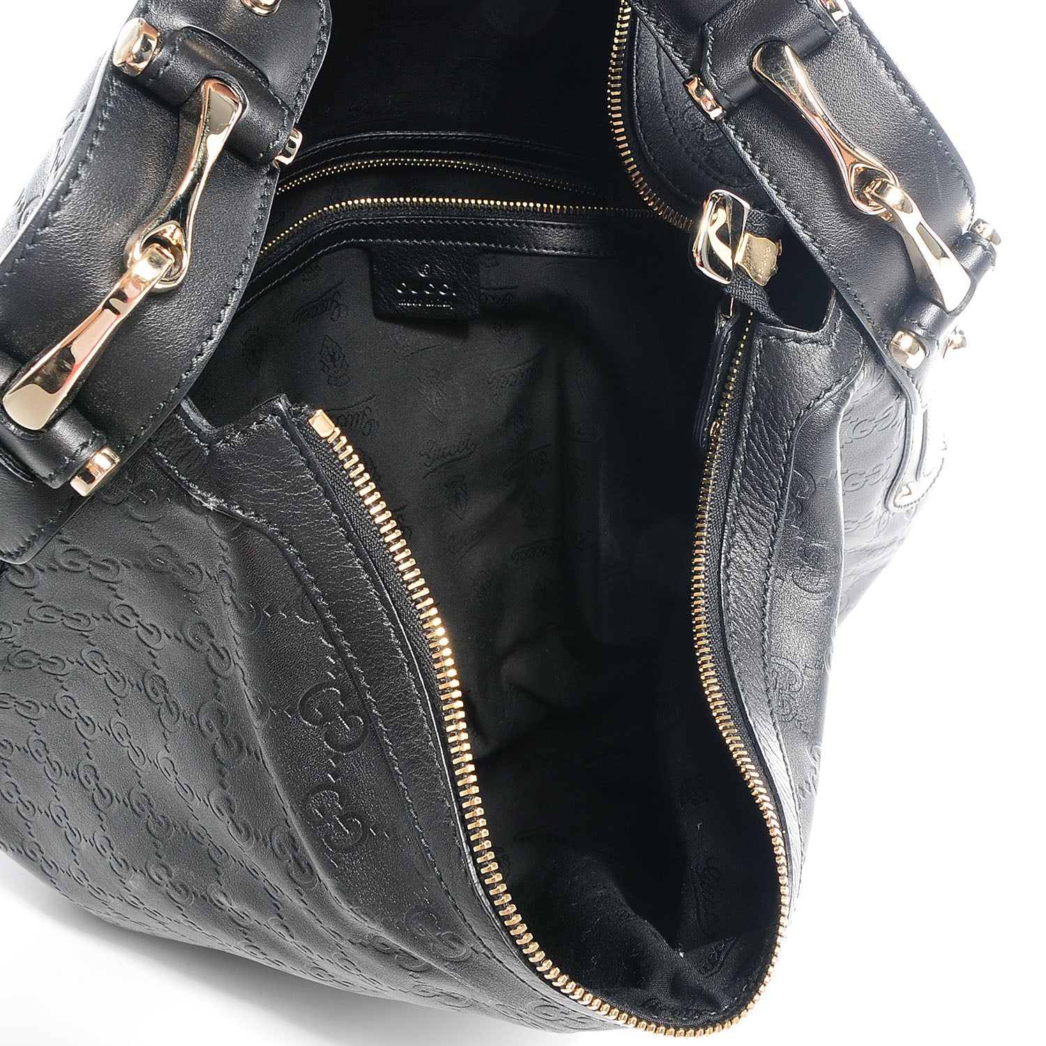 Gucci Guccissima Leather Pelham Medium Hobo Black 5 of 7
