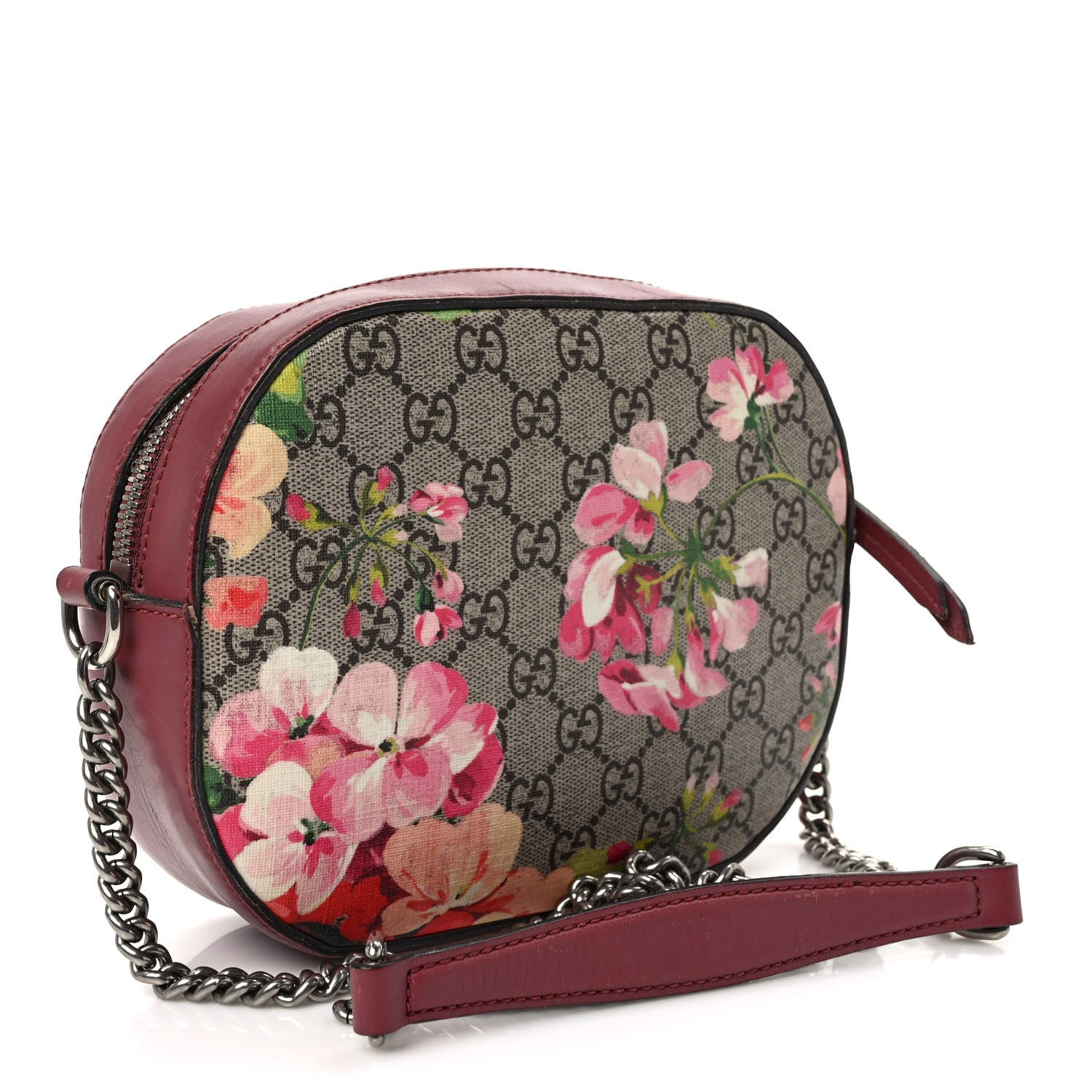 Gucci GG Supreme Monogram Blooms Mini Chain Shoulder Bag Beige Multicolor Dry Rose 3 of 12