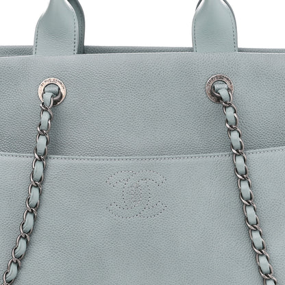 Chanel Caviar Lambskin Quilted Large Coco Break Shopping Bag Grey 12 of 15