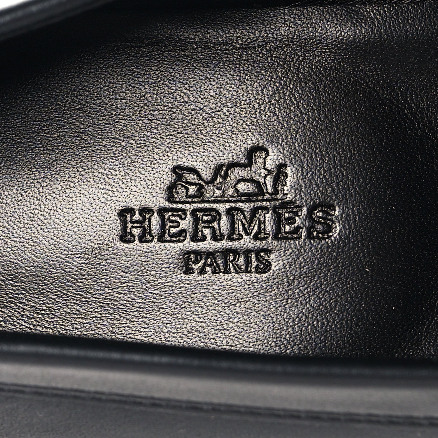 Hermes Fringed Calfskin Womens Destin Loafer 37 Black 7 of 8