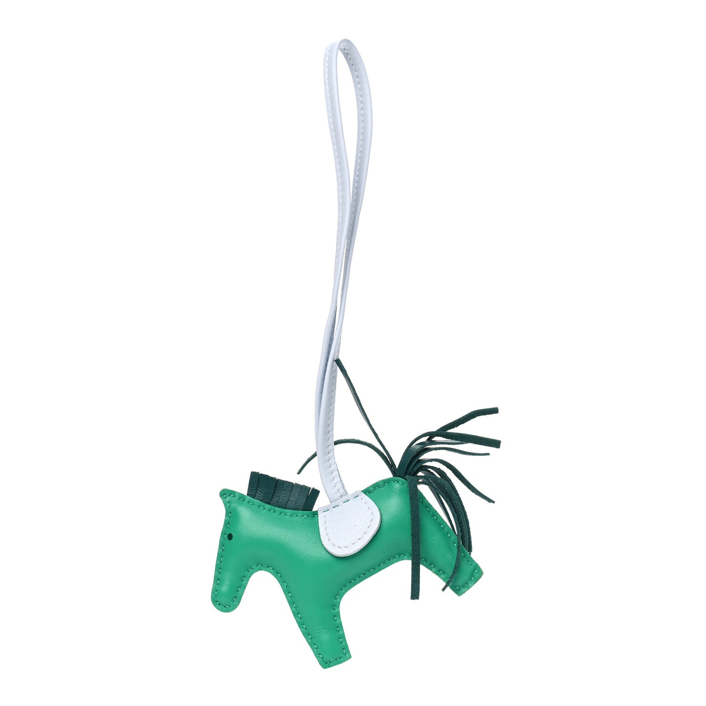 Milo Lambskin Grigri Rodeo Horse Bag Charm PM Menthe Malachite Bleu Brume