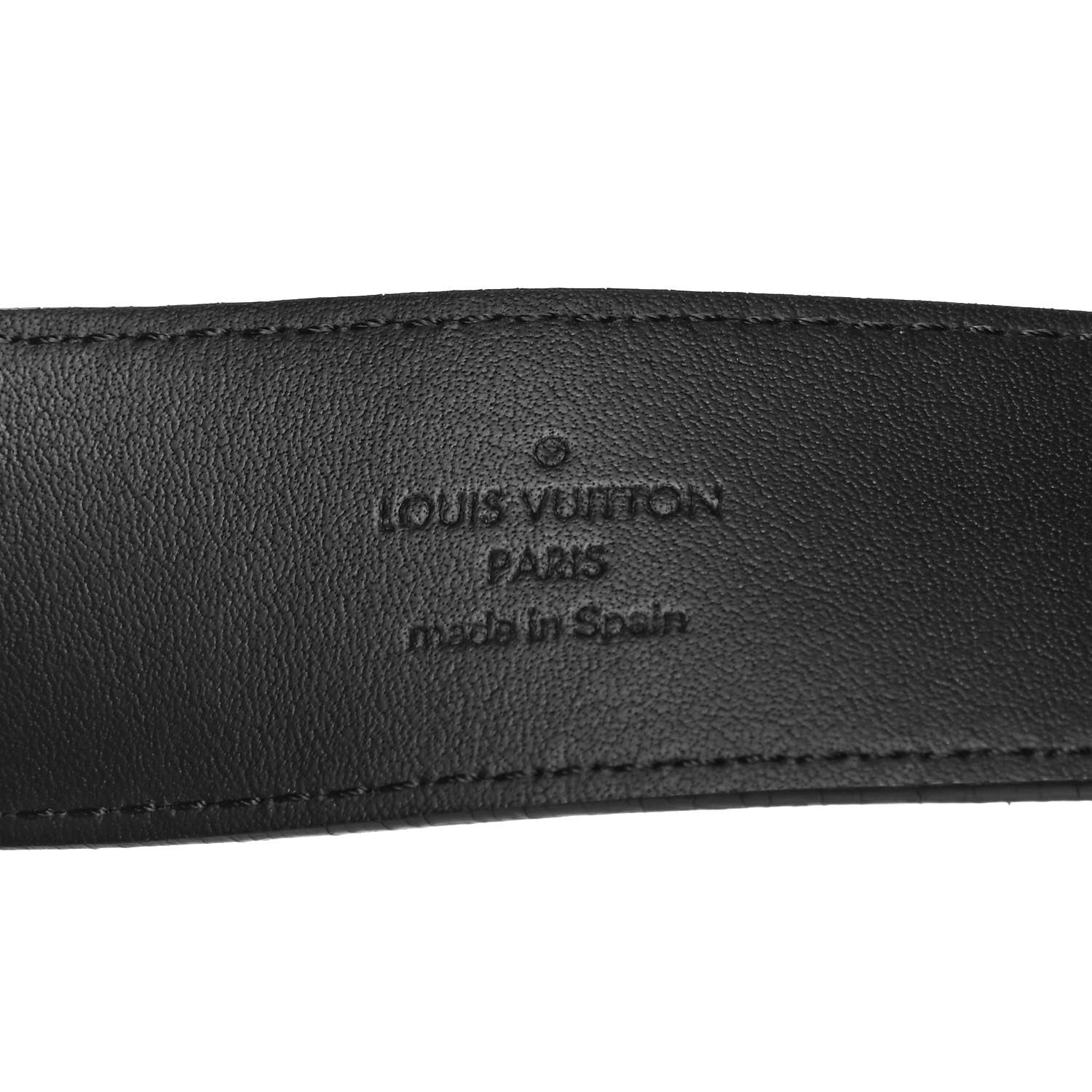 Louis Vuitton Calfskin 35mm Pont Neuf Belt 95 38 Black 3 of 6
