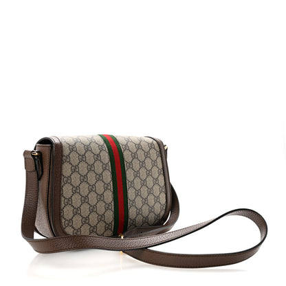 Gucci GG Supreme Monogram Web Small Ophidia Flap Messenger Bag Brown 3 of 10