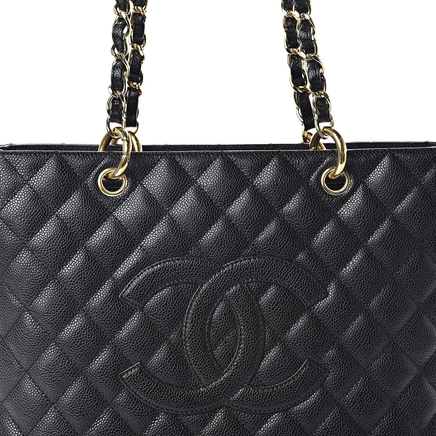 Caviar Quilted Grand Shopping Tote GST Black