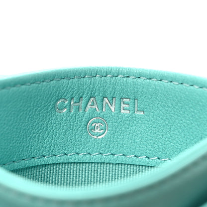 Chanel Lambskin Quilted Card Holder Turquoise 6 of 8