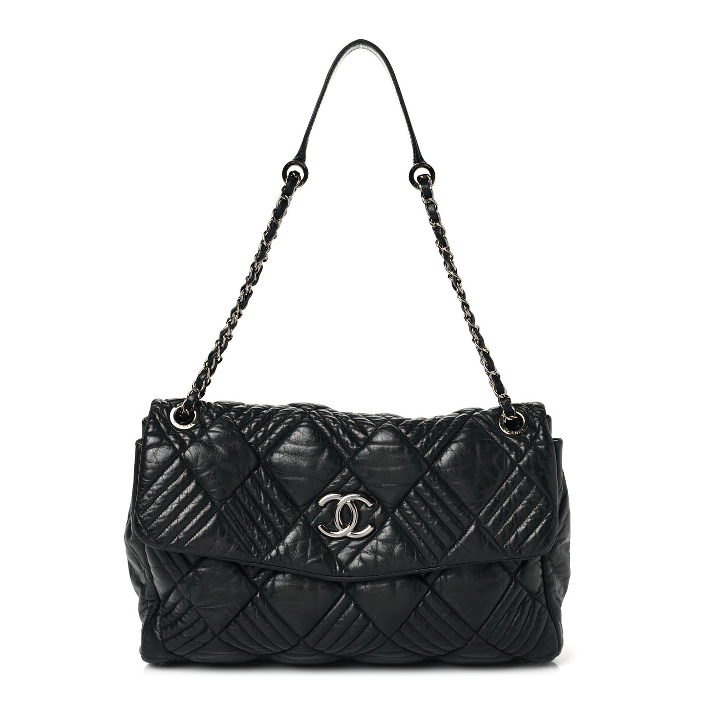 Lambskin In and Out XL Maxi Flap Black