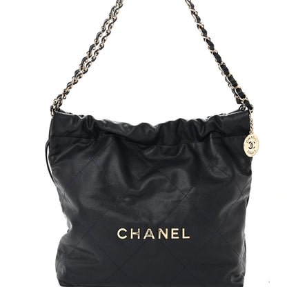 Chanel Shiny Caviar Quilted Small Chanel 22 Dark Blue 9 of 11