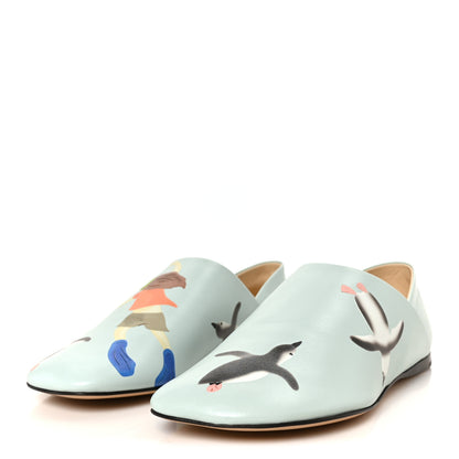 Loewe X SUNA FUJITA Goatskin Peguin Toy Slipper 36 Blue Iceberg 4 of 9