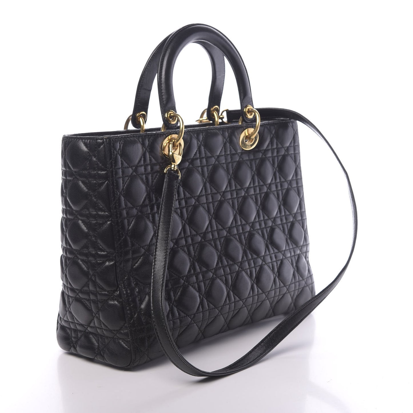 Lambskin Cannage Large Lady Dior Black