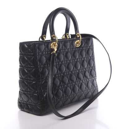 Christian Dior Lambskin Cannage Large Lady Dior Black 3 of 16