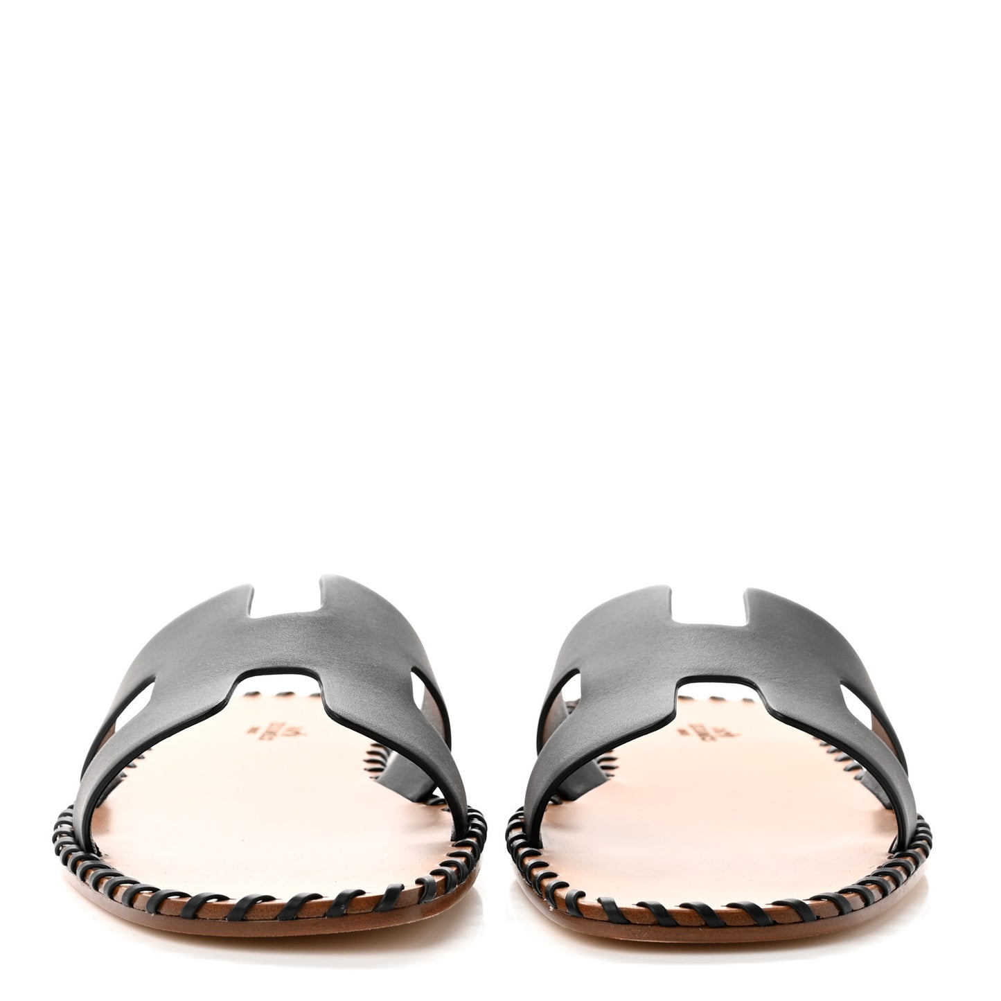 Box Calfskin Braided Oran Sandals 39.5 Black