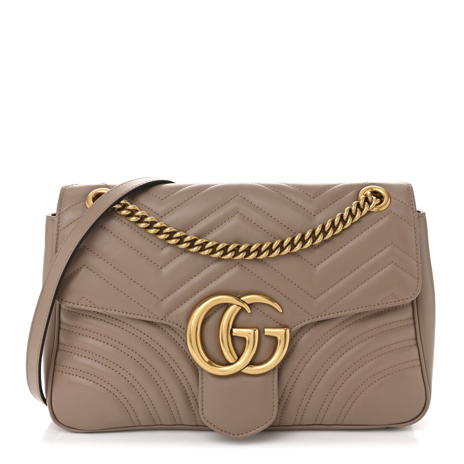 Gucci Calfskin Matelasse Medium GG Marmont Shoulder Bag Porcelain Rose 1 of 19