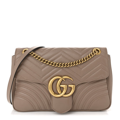 Gucci Calfskin Matelasse Medium GG Marmont Shoulder Bag Porcelain Rose 1 of 19