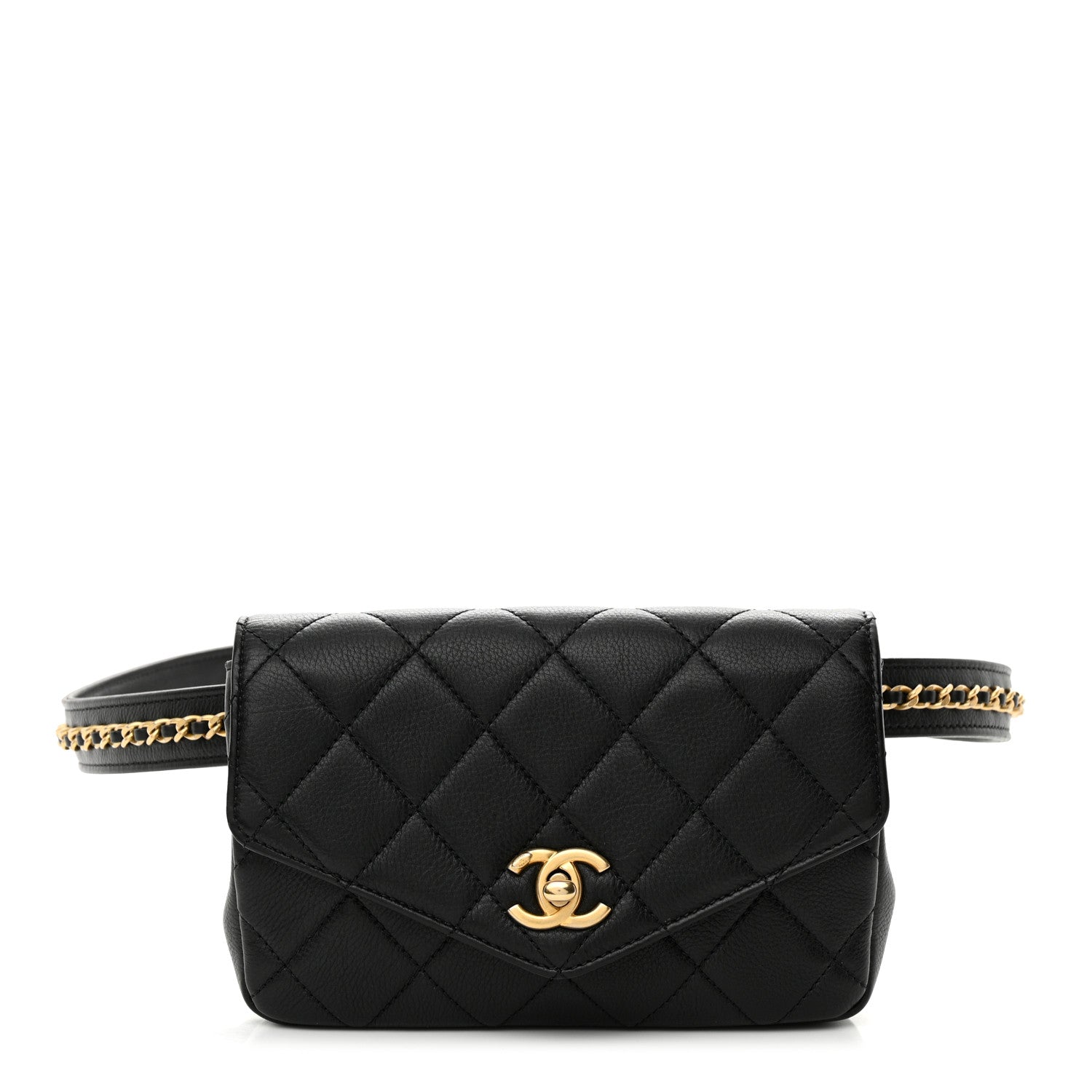 Chanel Calfskin Quilted Flap Waist Bag Black 1 of 11