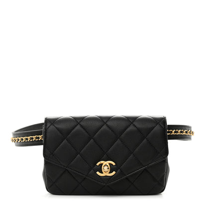 Chanel Calfskin Quilted Flap Waist Bag Black 1 of 11