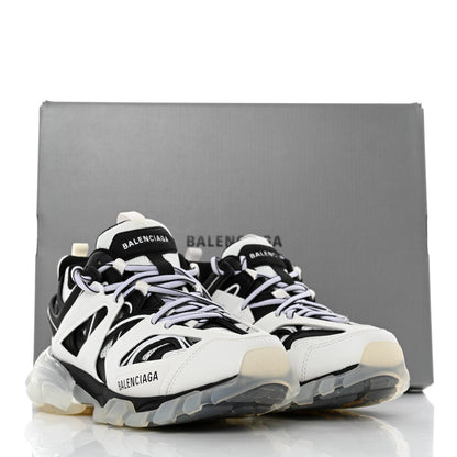 Balenciaga Rubber Mesh Fabric Bi-Color Clear Sole Womens Track Sneakers 37 White Black 9 of 9