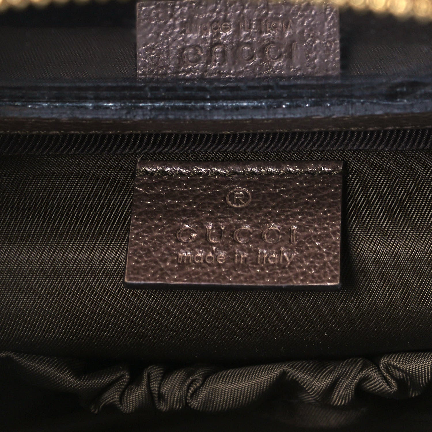 Gucci GG Supreme Monogram Textured Calfskin Web Ophidia Vanity Cosmetic Case Beige Ebony New Acero 6 of 10