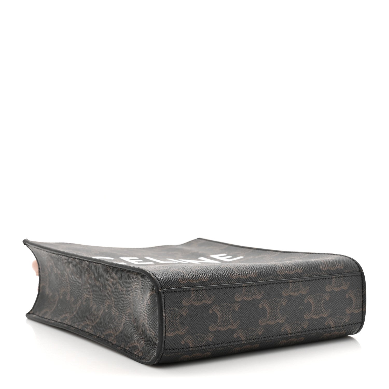 Celine Triomphe Canvas Calfskin Mini Vertical Cabas Tan 4 of 12