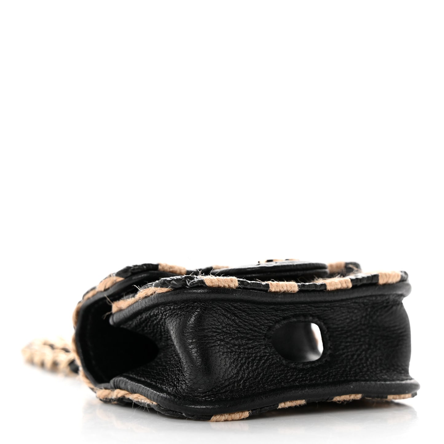 Raffia Jute Striped Airpods Pro Case Black Beige