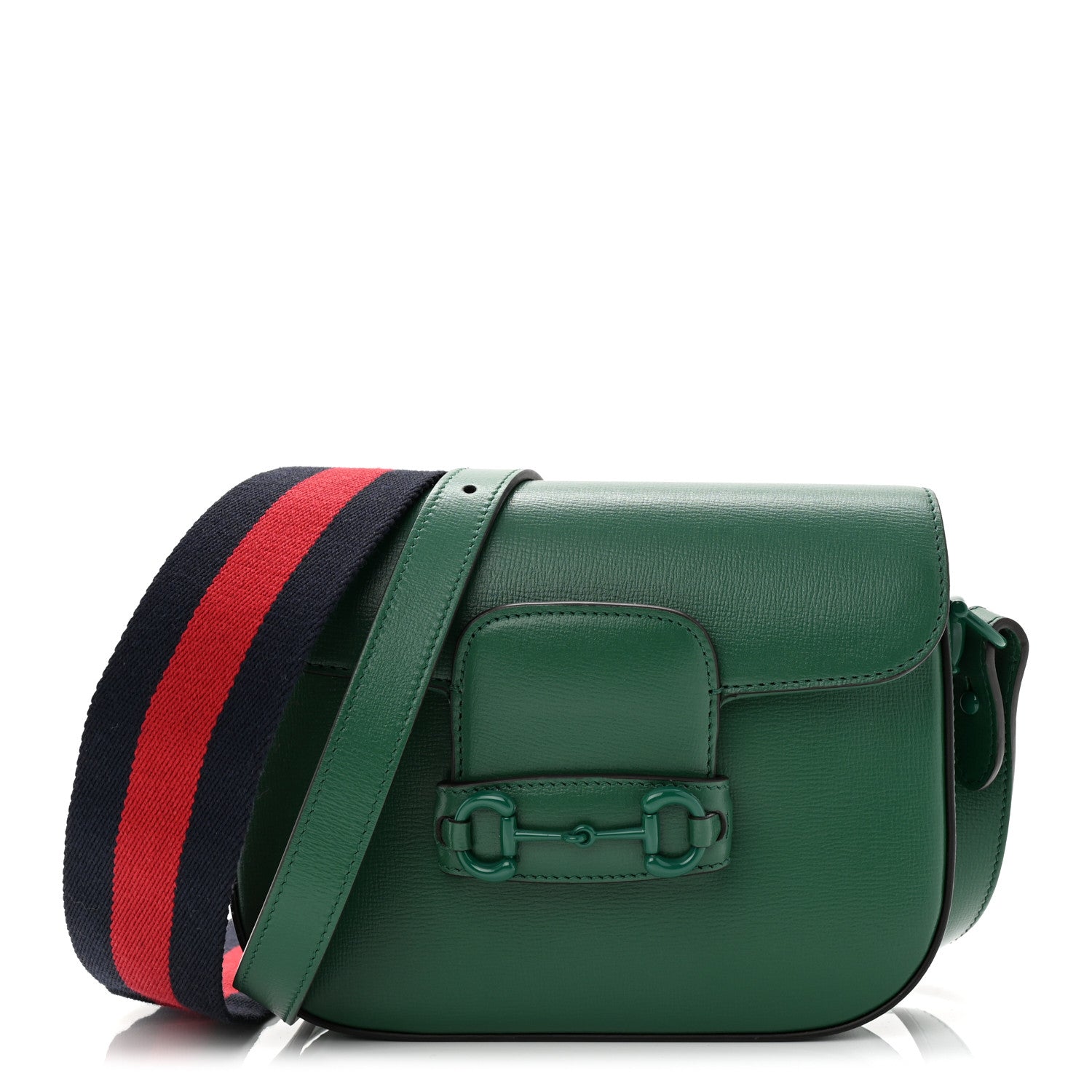 Gucci Azalea Calfskin Web Monochrome Horsebit 1955 Shoulder Bag Emerald 1 of 10