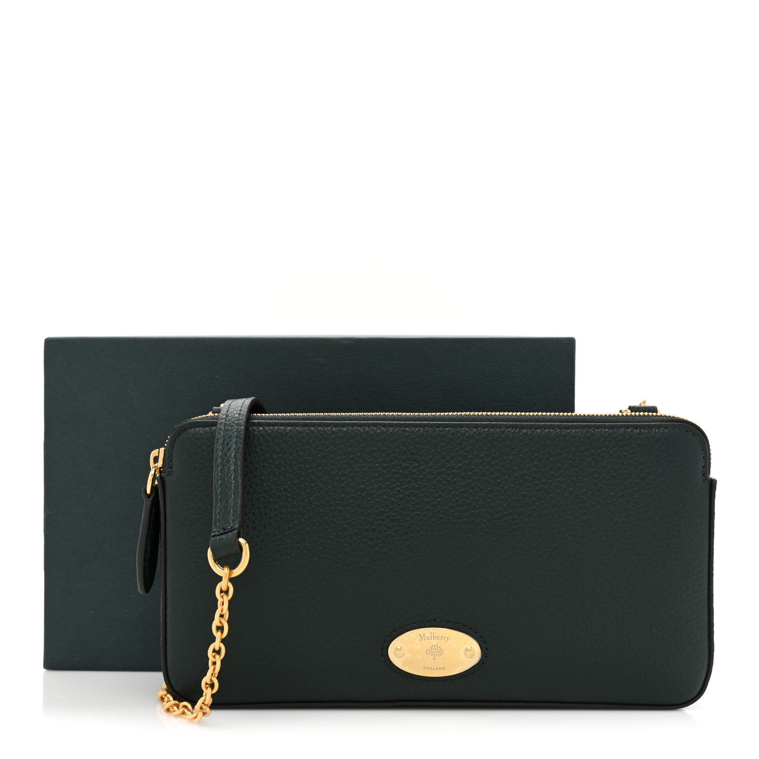 Mulberry Small Classic Grain East West Plaque Chain Pouch Mulberry Green 10 of 10