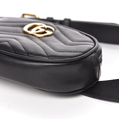 Gucci Calfskin Matelasse GG Marmont Belt Bag 85 34 Black 12 of 13