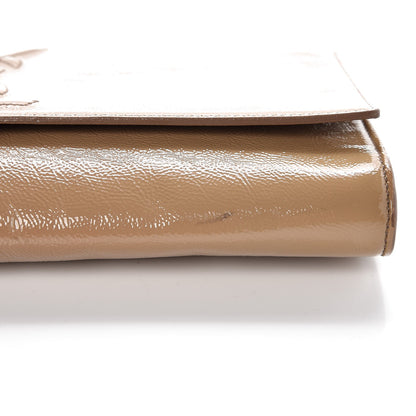 Saint Laurent Textured Patent Monogram Large Belle De Jour Clutch Nude 13 of 16