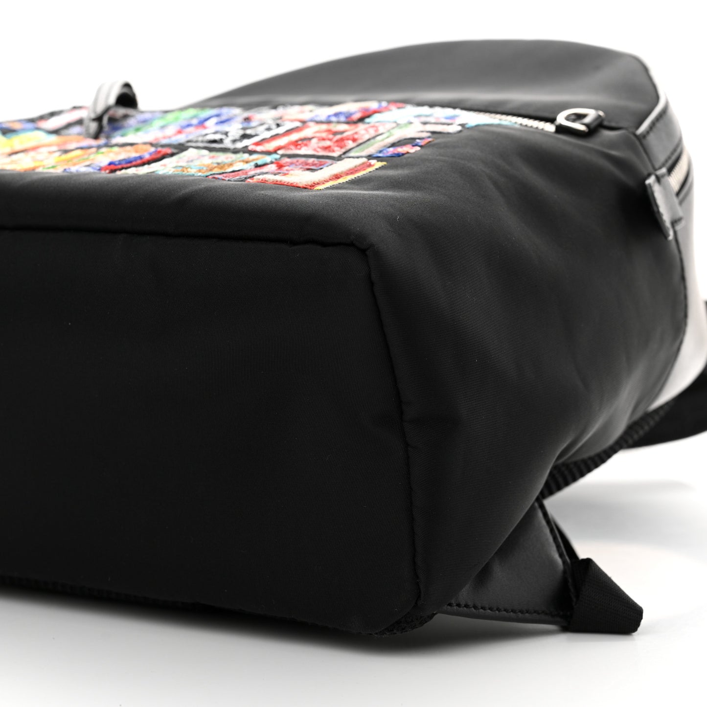 Nylon Vitello Liberty Sequin Fun Fair Embroidered Backpack Black