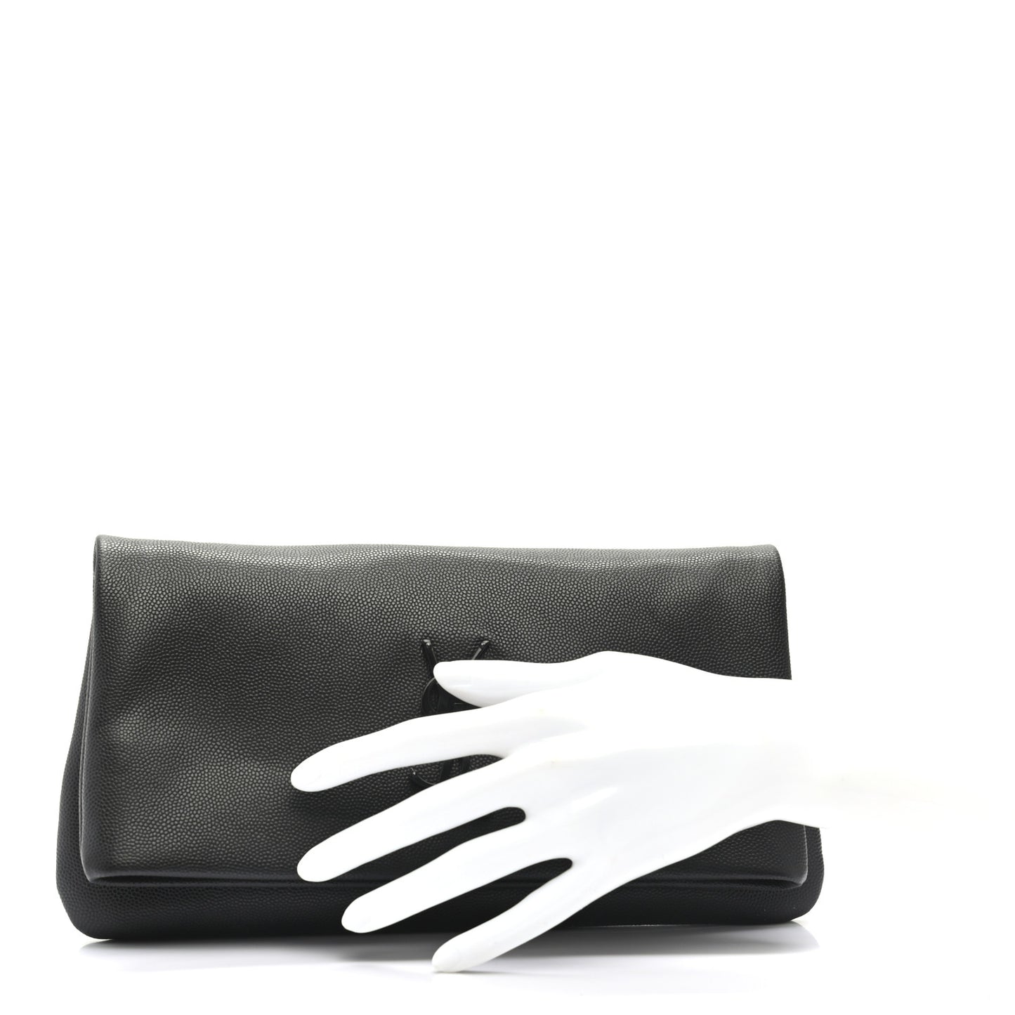 Grain De Poudre West Hollywood Monogram Fold Over Clutch Black