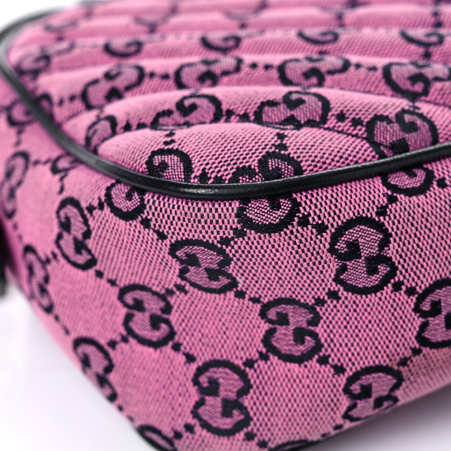 Gucci Monogram Multicolor Matelasse Diagonal Small GG Marmont Chain Shoulder Bag Pink Blue 10 of 19