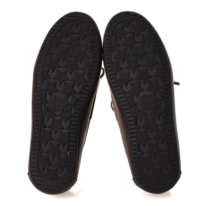 Miu Miu Vitello Deco Boat Loafers 38 Sienna 7 of 11